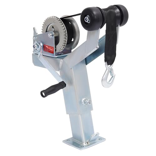 BALOCEO Universal Boat Parts Short Nose Adjustment Winch Stand W/Pulling Ratchet Winch W/ 1400lbs Dutton-Lainson Winch