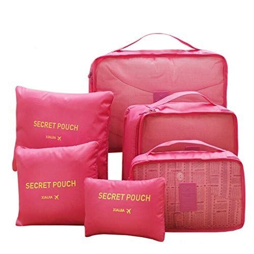 Sellus 6 Pcs Kumbh Special Packing Cubes, Travel Organizer Pouch, Packing Bags for Travelling Travel Pouches for Women, Pouch for Men, Cloth Bag for Travel (Grey, PRIME-6IN1)