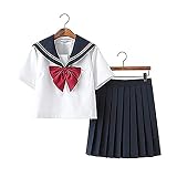 CONJUNTO DE UNIFORME Jk: Recibirás un conjunto de vestuario ideal. La cintura de esta falda es ajustable. Tiene una gama muy amplia, puedes combinar zapatos, zapatillas, zapatos bajos, suéteres, calcetines altos, etc.