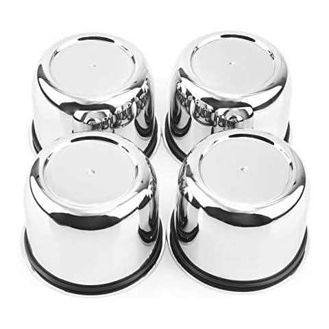 RTRHINOTUNING 4 Pack 3.03inch Wheel Center Caps Plastic Push Through Center Caps Chrome Hub Caps for Trailers Trucks RVs Cover