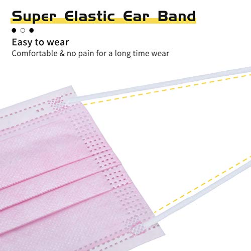 SfAVEreak Disposable Face Mask 50Pcs Pink - Thumbnail 4
