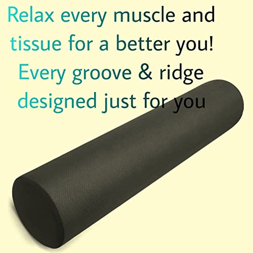 Image of Foam Roller for Exercise and Deep Tissue Massage Roller, Gym Exercise Roller, Workout Foam Roller for Knee Exercise and Pain Relief, Myofascial Release Roller for Back pain - 60 Cm Black