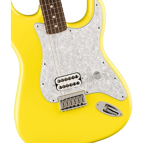 Fender Tom Delonge Strat RW Graffiti Yellow – Guitare Électrique - Les Beatles, Paul McCartney, John Lennon, RIngo Starr, George Harrison Fender Tom Delonge Strat RW Graffiti Yellow - Guitare Électrique – Image 5