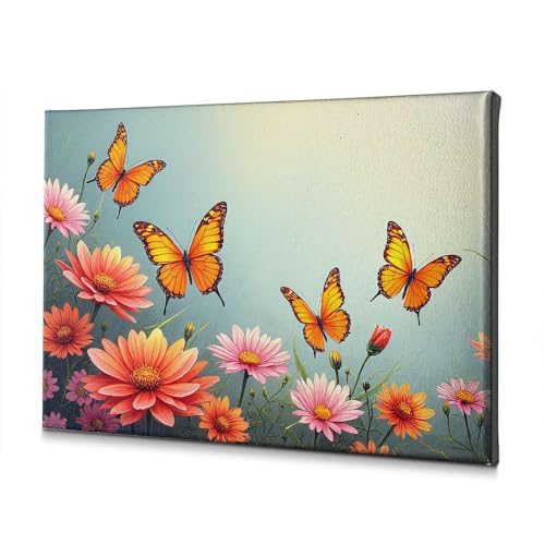 Tableau de Pâques avec papillons et fleurs pour embellir votre salon