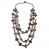 FOMIYES Collar de Cuentas de Madera de Bohemio Estilo Retro Joyería Hecha Mano para Mujer para Fiestas de Playa y Disfraces