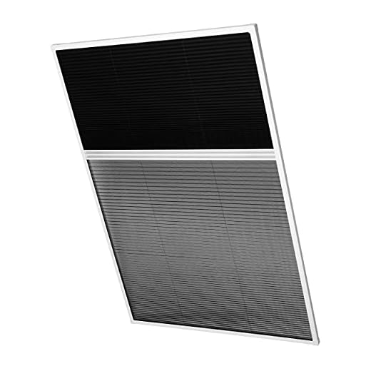 Ventanara® Insektenschutz Dachfensterplissee Fliegengitter Aluprofile Bausatz kürzbar (80 x 160 cm, Dachfensterplissee WEISS + Sonnenschutz)