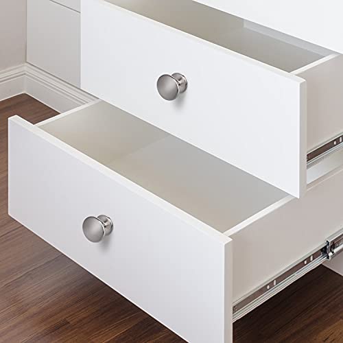 BIGLUFU Runden Schrankknöpfe, 12 Stück Silber Möbelknöpfe, 23 * 27mm Messing Schrankgriffe mit Schrauben für Kleiderschrank, Kommoden, Schubladen