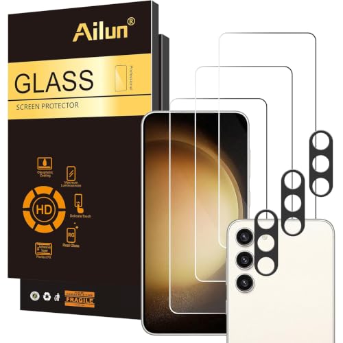 Image of Ailun Screen Protector for Galaxy S23+ / S23 Plus [6.6 Inch] 3Pack + 3Pack Camera Lens Tempered Glass Fingerprint Unlock 0.25mm Ultra Clear Anti-Scratch Case Friendly [Not For S23 Ultra]