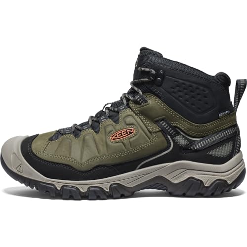 KEEN Men's Targhee 4 Mid Height Durable Comfortable Waterproof Hiking Boots, Dark Olive/Gold Flame, 15 by KEEN - Used condition - Image 3