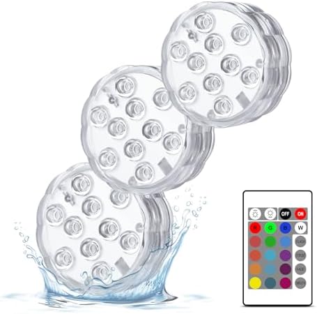 Creatrek Submersible LED Lights with Remote, Battery Operated 16 Color ...