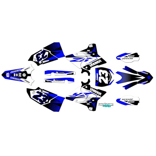Kalair GFX Graphics Kit for Yamaha YZ 125 (2015-2021) Evader Series Blue 09 Mil - Dirt bike Custom Racing Graphics Decals Stickers Kit, no-plastics