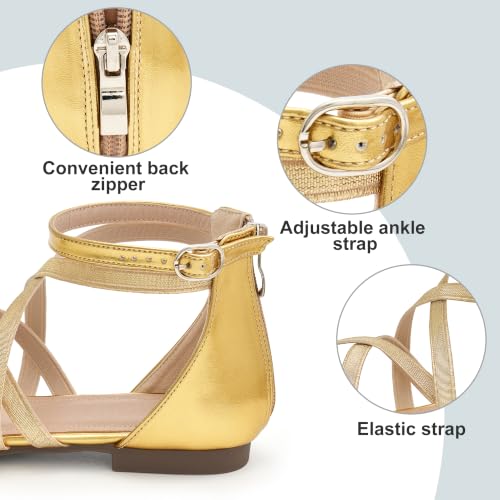 Image of Reimferce Womens Ballet Flats for Wedding: Comfortable Dress Work Flat for 2026 - Ladies Dressy Zipper Walking Shoes