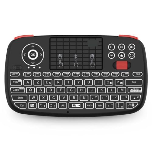 Android TV Box TV�ƌ݊����̂���^�b�`�p�b�h�ƃo�b�N���C�g�t���}�E�X�t�����C�����X�L�[�{�[�h(French Keyboard)