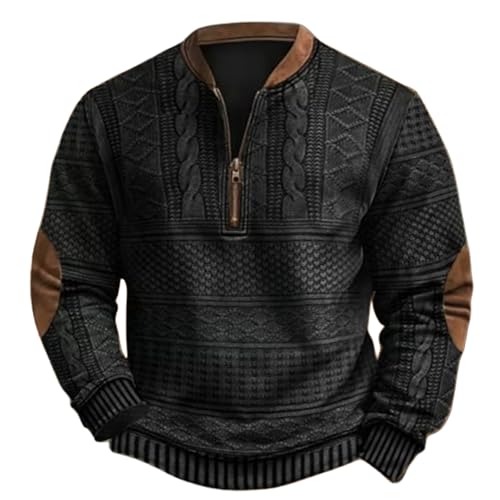 Whitecloths Life Clothing Men, Whitecloths Men's Vintage Knit Print Zip-Up Sweatshirt