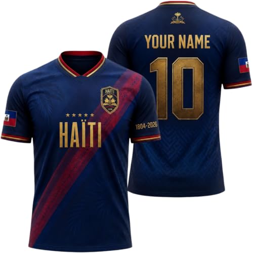 Personalized Haiti Soccer Jersey 2026 - Custom Maillot Haiti Jersey Shirts for Men Women Youth Haitian Pride T Shirts for Fans Team Uniform Football Game Day 2026 S38