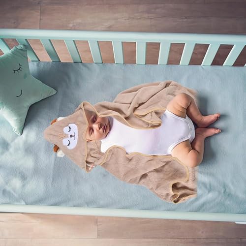 Miniatura 5 de Uieamsio 3 Piezas Toallas De Baño Con Capucha,Toalla Bebé Con Capucha,Capa De Baño Para Bebé Suave Y Súper Absorbente 80 X 80 Cm