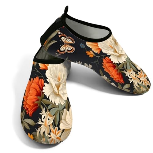 Zapatos acuáticos unisex con diseño botánico bohemio para playa