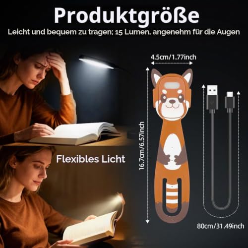 OSDUE LED Leselampe, 2 in 1 Lesezeichen Buch Licht, Leselicht, Kinder und Erwachsene Leseleuchte, Buchzubehör, Geschenk für Leser… – Ansicht 2