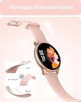 Parsonver Smartwatch Damen Rund mit Telefonfunktion, Leichte Fitnessuhr Frauen mit Schrittzähler, 100+ Sportmodi, IP68 Wasserdicht, Sportuhr Damen mit Herzfrequenz Schlafmonitor, SpO2, Roségold,SPROD1 – Ansicht 2