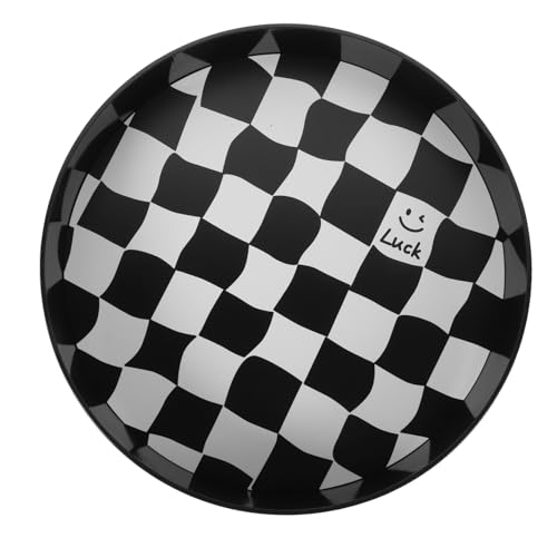 Plateau de rangement élégant et en damier polyvalent pour parfums, bijoux et maquillage, plateau d'ameublement multifonctionnel pour usage domestique et cadeau