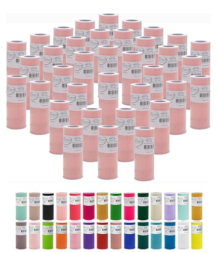 Image of Expo International Value Pack of Decorative Matte, 36 Rolls /Spools of 6 inch Tulle, 6 Inch x 25 Yards (Pack of 36), Blush Pink