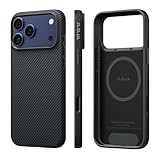 【プレミアム全面保護】 PITAKA iPhone 17 Pro用 ケース 軍用グレード保護 耐衝撃 フルカバー MagSafe対応 耐久性 衝撃吸収 カメラボタン保護 ビジネス おしゃれ アラミド繊維製 UltraGuardケース /17 Pro用黒/グレー