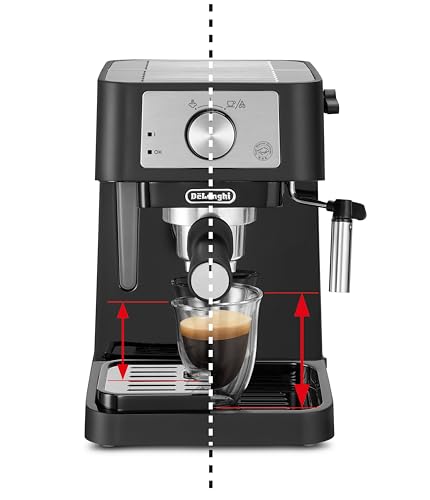 De'Longhi Stilosa EC 260.BK – traditionelle Siebträgermaschine inkl. Tamper, Espressomaschine mit professionellem Milchaufschäumer, für Espressopulver oder ESE Pads, 1 l Wassertank, schwarz – Bild 3