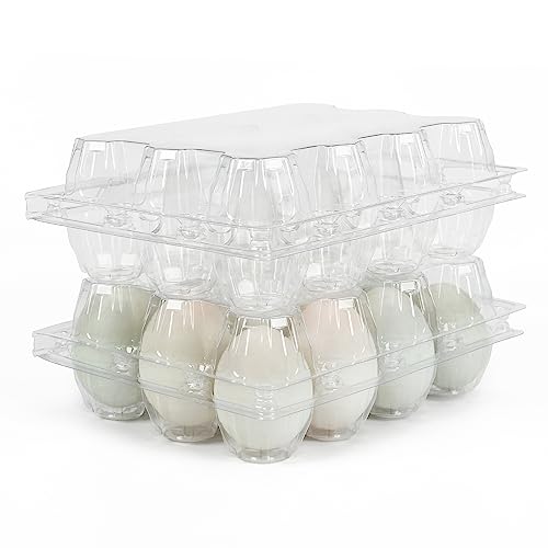 Compare 50 Pack Large Plastic Egg Cartons 1 Dozen Clear Duck Egg Cartons Reusable Egg Cartons
