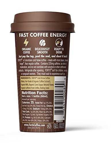 Forto Coffee Shots - 200Mg Caffeine, Chocolate Latte, High Caffeine Cold Brew Coffee, Bottled Fast Coffee Energy Boost, 2 Fl Oz (Pack Of 12) #TOP1