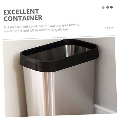 Tacho de basura rectangular de acero inoxidable negro miniatura 7