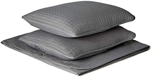 MORDEN CITY Solid Quilt Set,Gray Color, Soft Lightweight Microfiber, Quilted Bed Cover,Reversible Minimalist Quilting, Pattern Stitched, Twin f q Full Queen King Size (86 inch by 86, 2 Shams 20 x26)