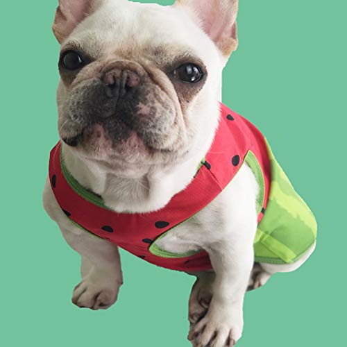 VILLCASE Adorable Pet Cooling Clothes Pet Dog Vest Watermelon Pattern Puppy T-Shirt Dog Summer Clothes (Size L)-Pet Costume - Image 3