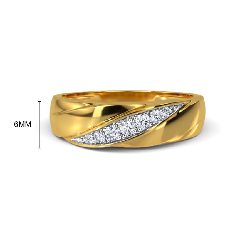 Image of KISNA 14k / 18k Real Gold & Diamond Ring | Diwali, Rakhi Rakshabandhan Gift for Brother, Husband | With Certificate of Authenticity & BIS-Hallmarked Gold Jewellery | Aiden Diamond Ring For Him