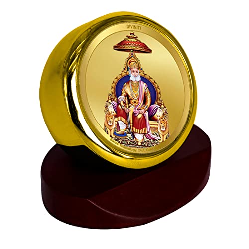 Image of DIVINITI 24K Gold Plated Religious Car Dashboard Frame | Premium God Idol Frame for Car, Home Mandir & Office Table | Spiritual Gift, Decorative Showpiece