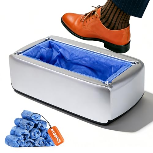 VMYTH Hands-Free Automatic Shoe Cover Dispenser with 100 Non-Woven Shoe Covers Non-Electric Disposable Shoe Cover Machine & Boot Dispenser for Home Office Lab Real Estate
