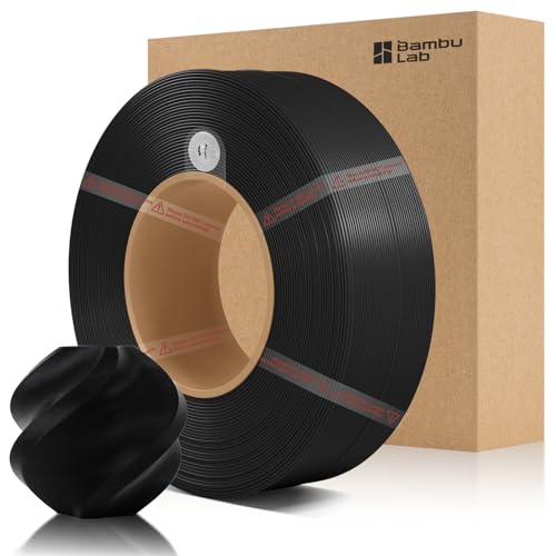 COMTREE Bamboo PLA Basic Refill Filament 1.75mm 1 KG (2.2lbs) with RFID for Bambu Lab A1/X1/P1 Series 3D Printers Easy to Print 3D Printing Filament No Spool +/- 0.03mm (Black 10101)