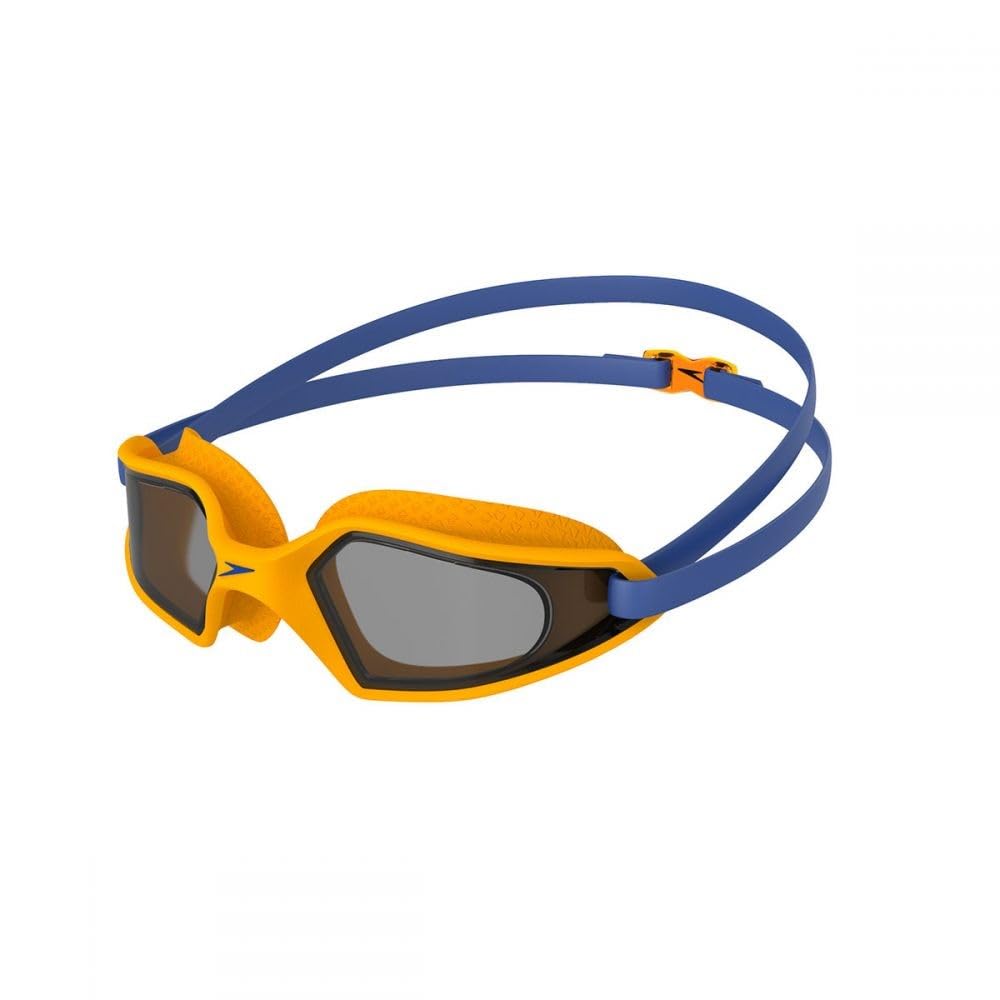 Speedo Unisex-Youth Hydropulse Swimming Goggle | Comfortable Fit | Adjustable Design | Anti-fog | Anti-leak Goggles, Ultrasonic/Mango/Smoke, One Size