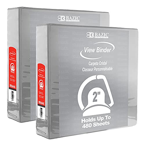 Bazic Products 4151 Bazic 3 Ring Binder 2 Inch View Binders Slant D Ring Organizer cover