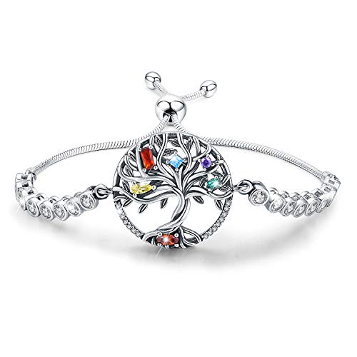 Baum des Lebens Armband, 925 Sterling Silber AAAAA Zirkonia verstellbares Armband Original Design Symbol für Glück und Erneuerung, allergiefrei, Geburtstag Freundschaft Hochzeitstag Geschenk für sie Cover