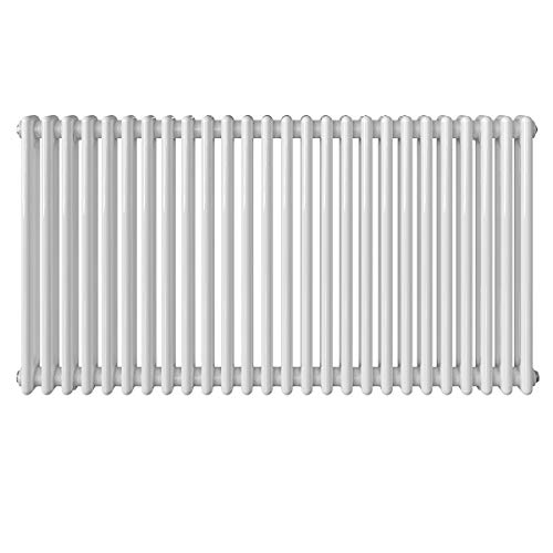 ELEGANT 600 x 1164 mm Cast Iron Style Traditional Column Radiator Horizontal Designer with White Double Column
