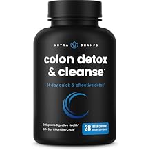 NutraChamps Colon Cleanse & Detox for Weight Loss [14 Day Quick Cleanser] Safe & Effective Formula with Probiotic & Digestive Enzymes for Constipation Relief