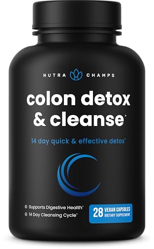NutraChamps Colon Cleanse & Detox for Weight Loss [14 Day Quick Cleanser] Safe & Effective Formula with Probiotic & Digestive Enzymes for Constipation Relief