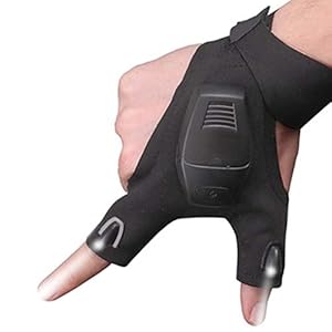 Led-handschoenverlichting, nachtvissen, vishandschoenen met verlichting, nachtverlichting voor fietsers in de open lucht…