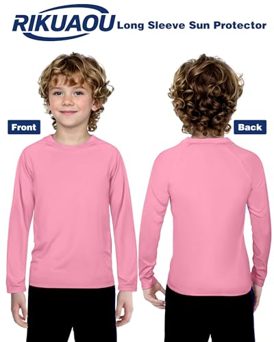 Image of Boys UPF 50+ Rash Guard Swim Shirt, Kids Youth Long Sleeve Sun Protection UV Rashguard Shirts for Water Surfing Beach