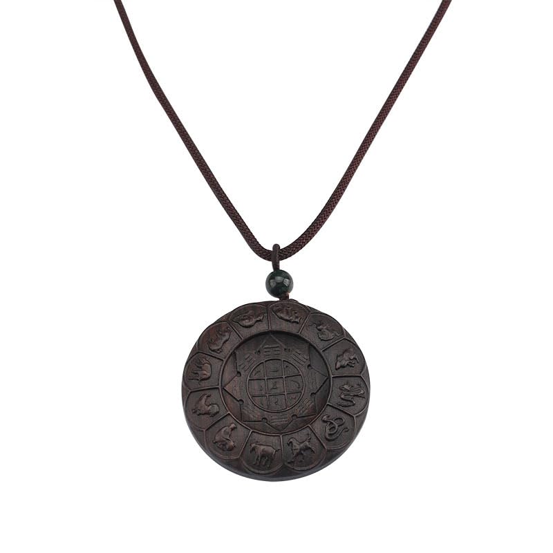 Pendentif Bouddha Ébène Antiallergique, Collier Long Robuste Ajustable