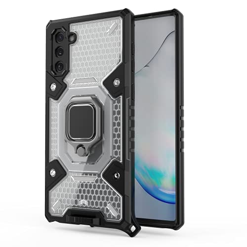 Image of TPU Tough Armor Bumper Back Case Cover For Samsung Galaxy Note 10|Ring Holder & Kickstand In-Built|360 Degree Protection Back Case Cover For Samsung Galaxy Note 10 (Transparent)