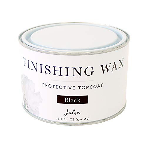 Jolie Finishing Wax - Chalk Finish Paint Wax - Use on wood or matte finish painted interior furniture, cabinets- Odor-Free, Non-Hazardous (500mL, Black)
