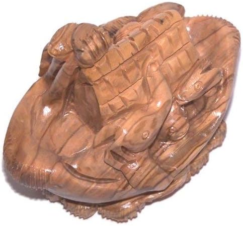 Holy Land Market Children Olive Wood Noah Ark - Olive Wood from Bethlehem (9x13 cm OR 3.6 x 5.2 inches).