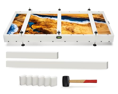 GROWLING Extra Large Epoxy Resin Mold 48x24x3 Inches Adjustable Fastening and Leveling Heavy Duty Reusable Resin Mold for River Tables Coffee Tables Trays Cutting Boards DIY Resin Art Etc.