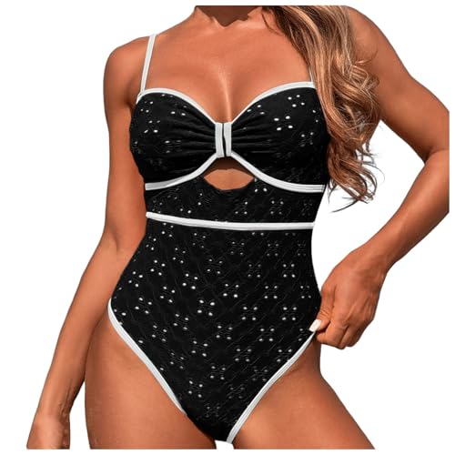 Bañador de 1 pieza para mujer, Push-up, acolchado, Bikini, entrenamiento, atlético, Deporte, camiseta fruncida, traje de baño vintage bañador Shorty, Le Noir, L